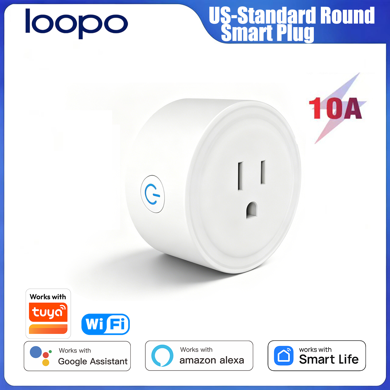 Smart Home Google Assistant - Tuya WiFi US Round 10A Smart