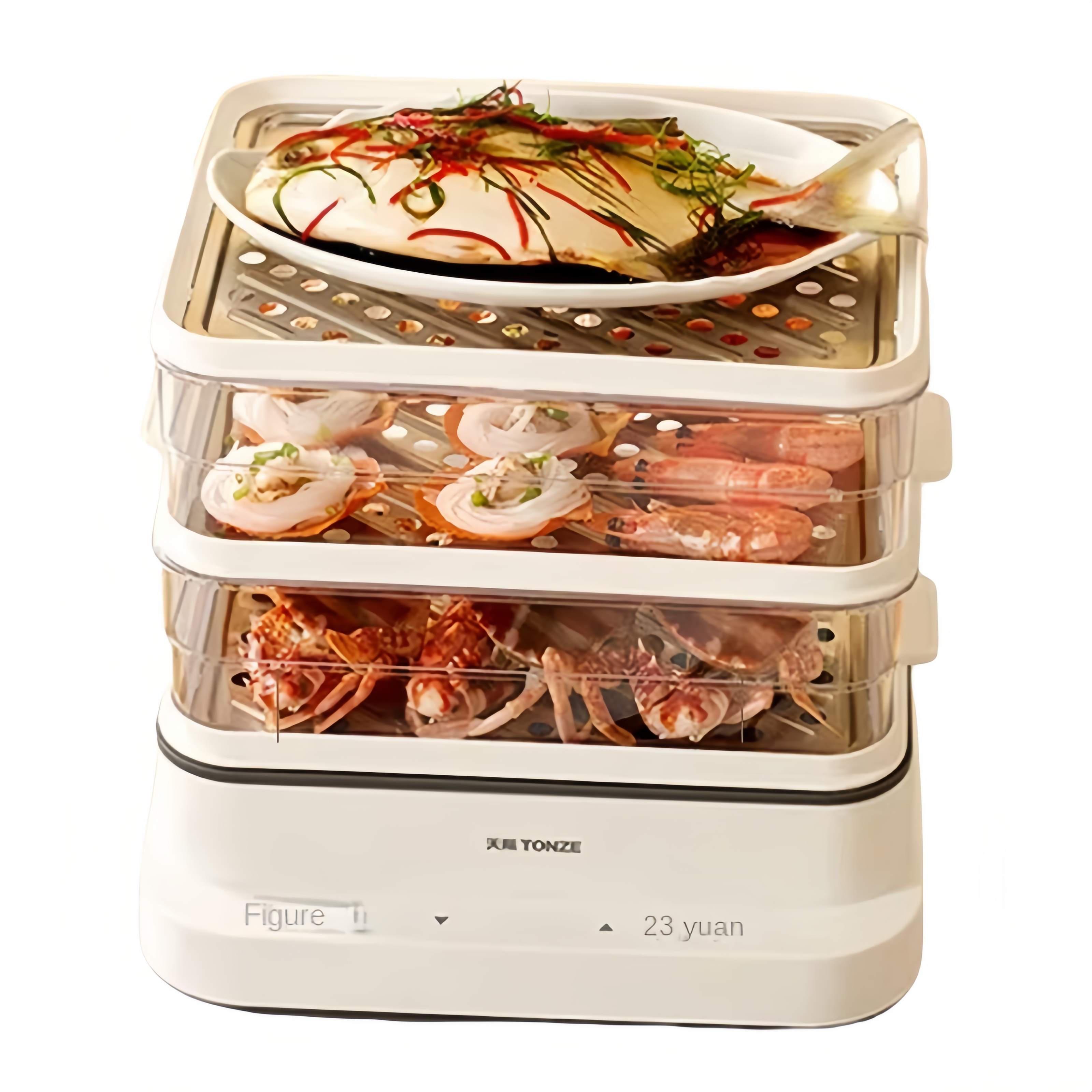Smart Home Appliances - 32L Smart Electric Steamer - 3-Tier