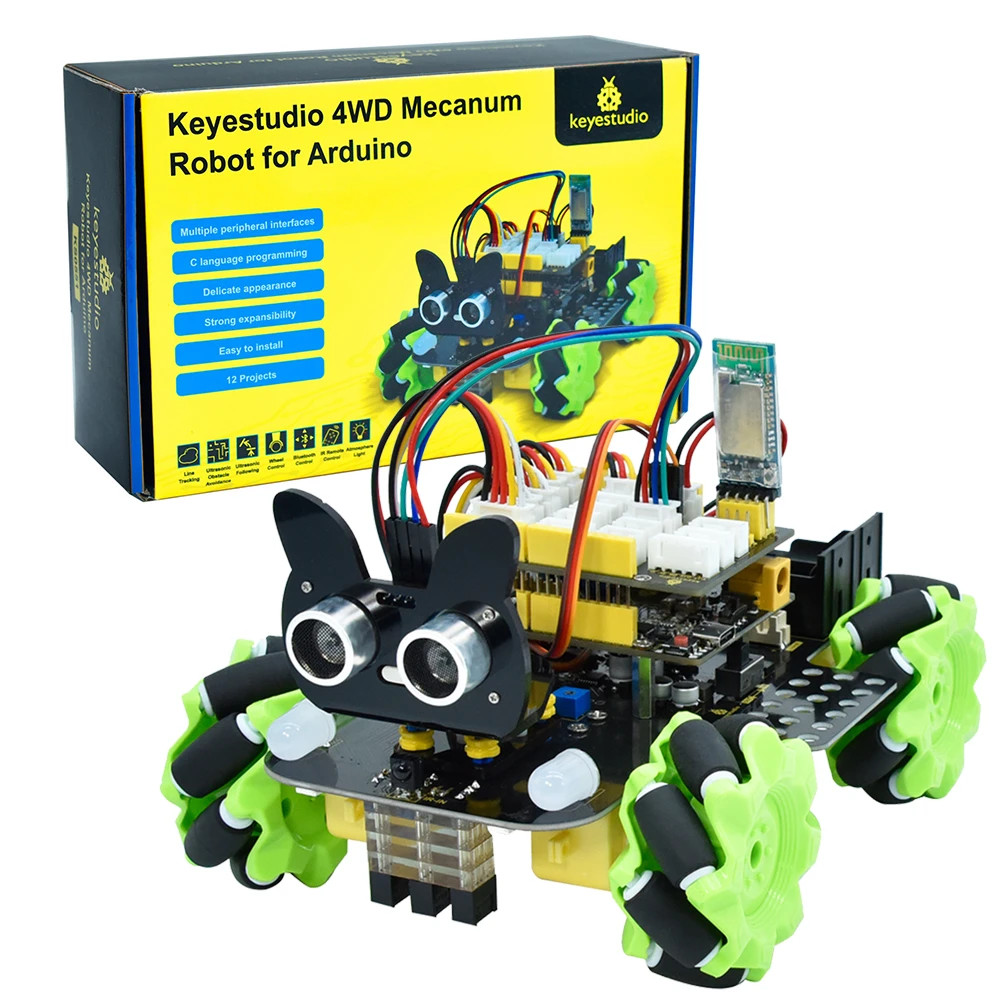 Smart Home Kit For Arduino - Keyestudio Mecanum 4WD Robot Car for
