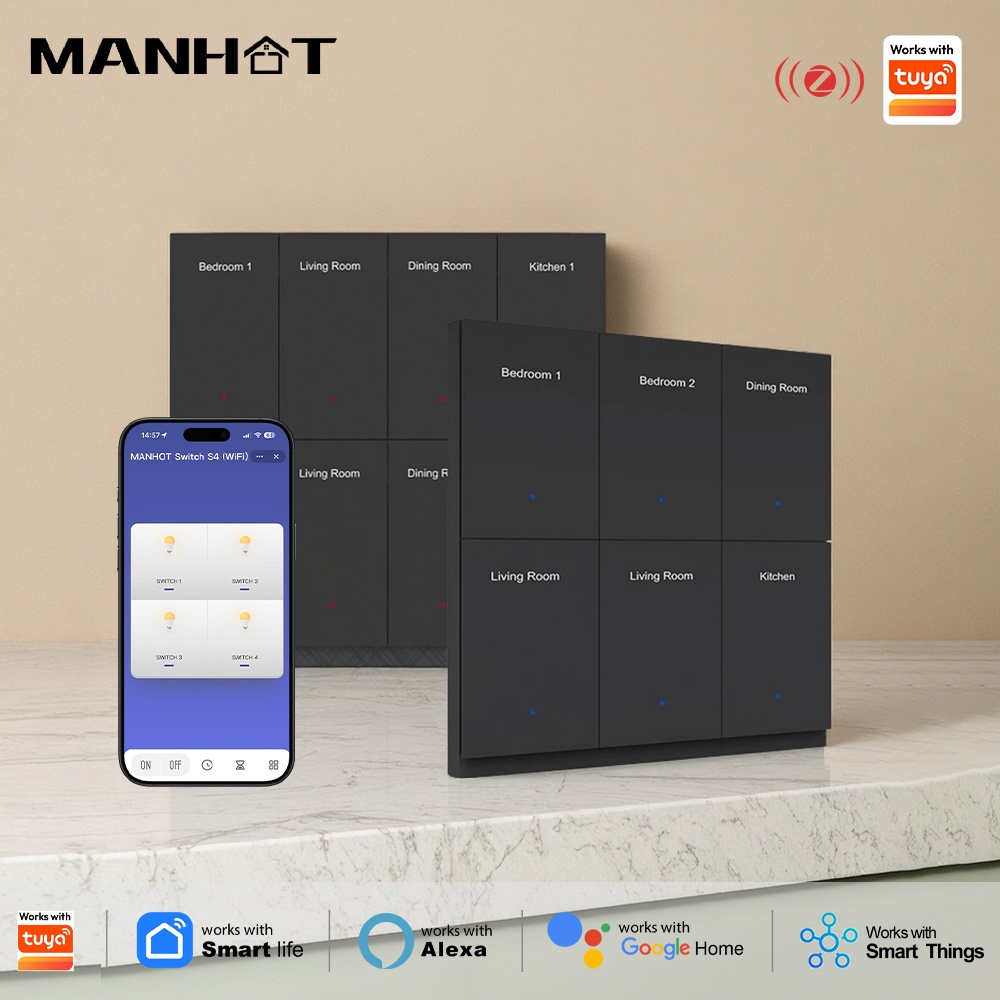 Manhot DIY Name Switch Zigbee  - Smart Home Display avaliação e preço