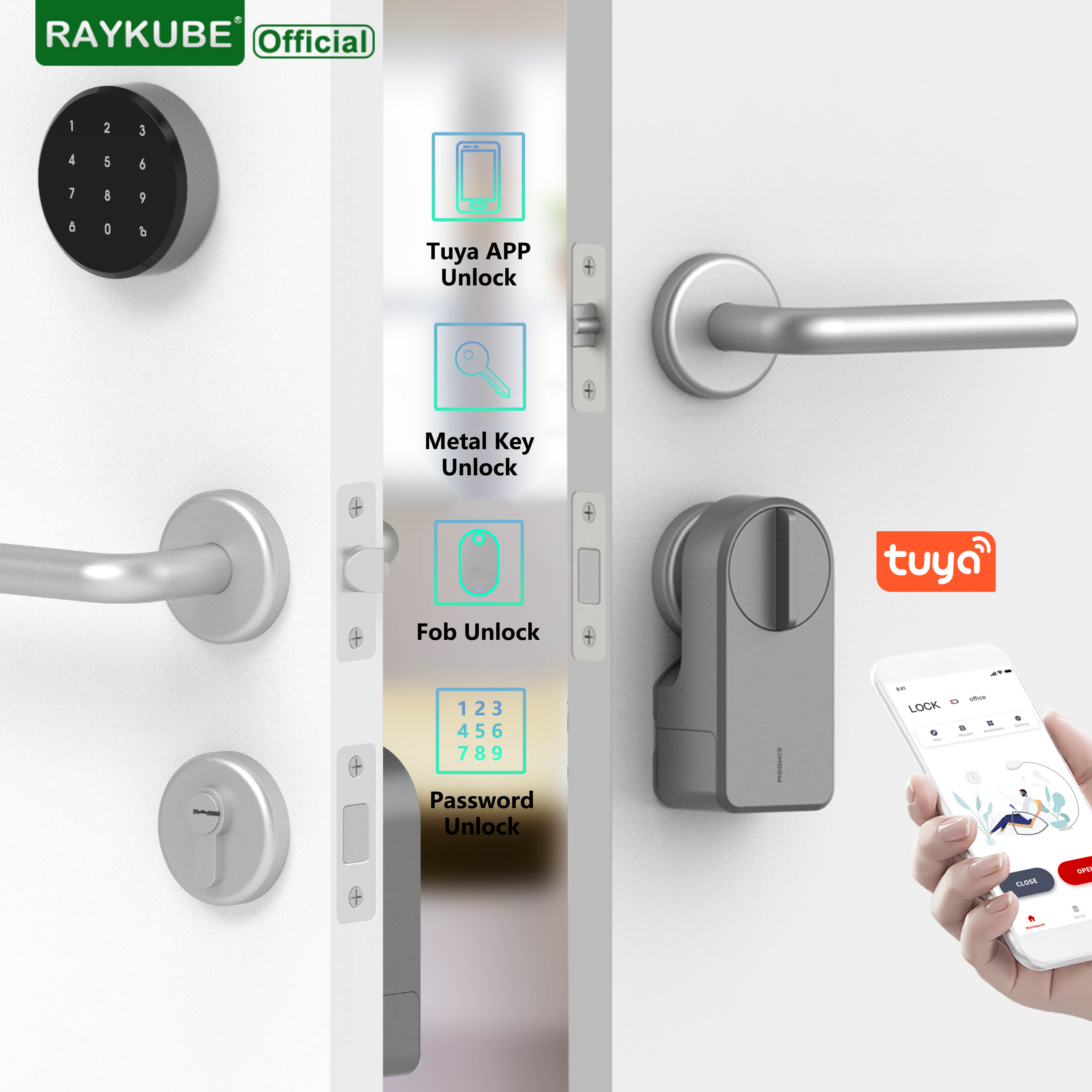 RAYKUBE A1 Pro Tuya BEL Smart  - Smart Home Door Lock avaliação e preço