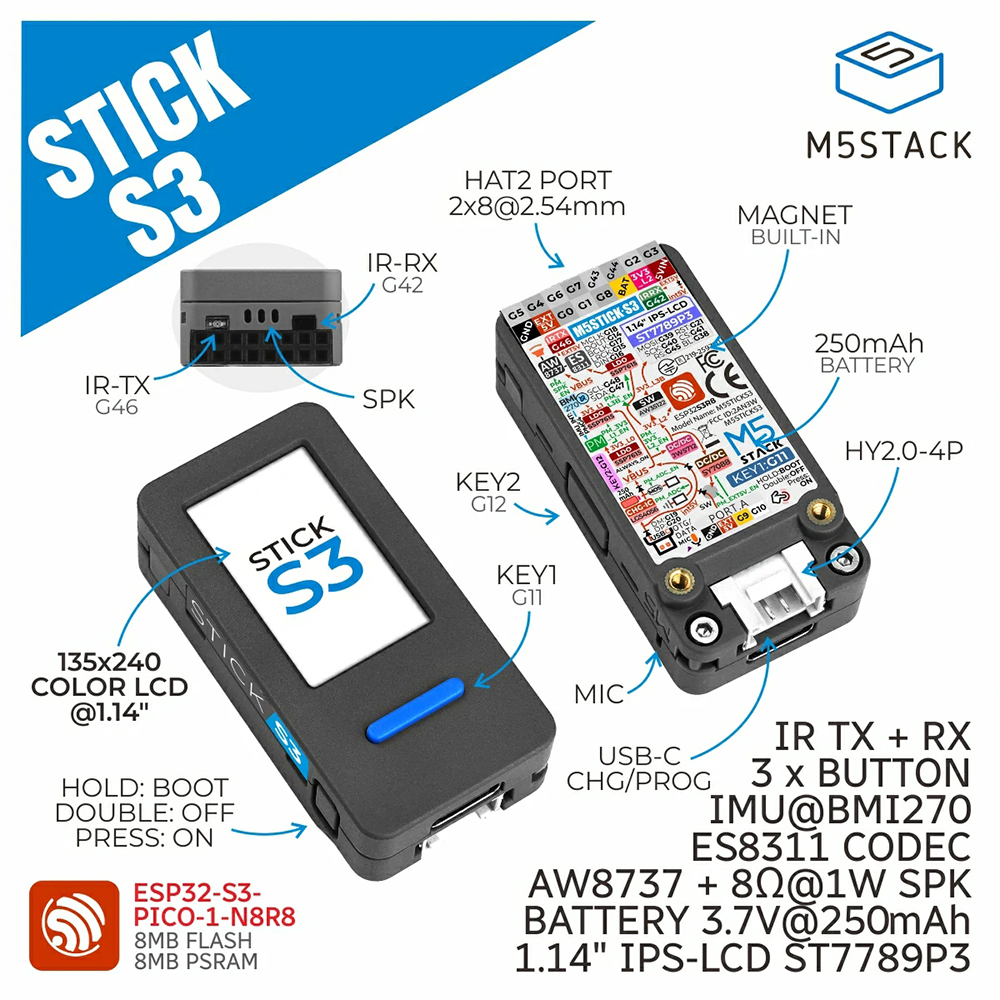 M5Stack M5StickS3 ESP32-S3 IoT - Smart Home Vimar avaliação e preço