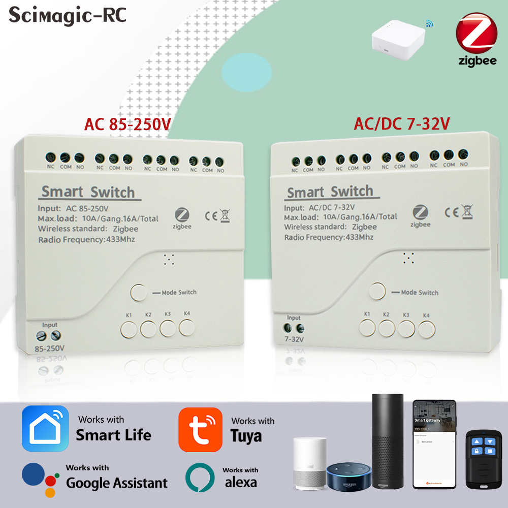 4CH Zigbee Tuya Smart Home Rel - Smart Home Google Assistant avaliação e preço