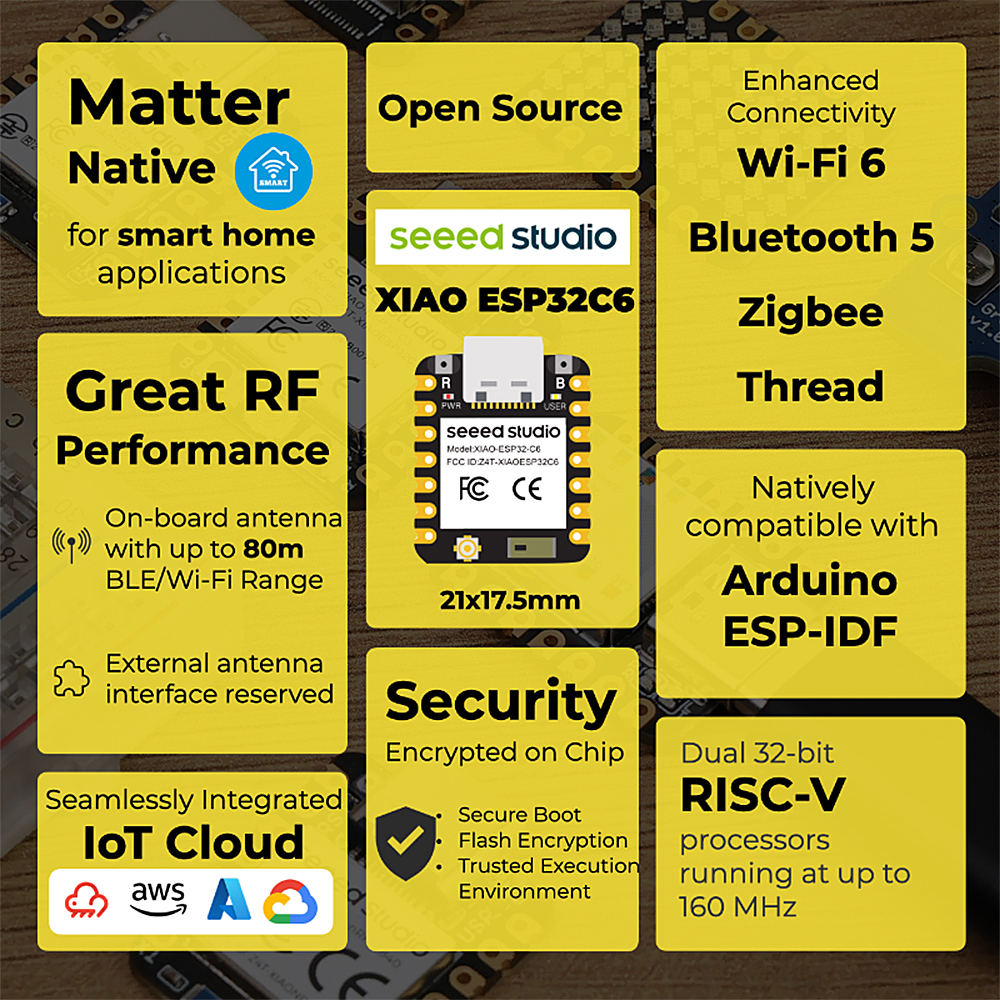 XIAO ESP32-C6 3Pcs Development - Smart Home Kit For Arduino avaliação e preço