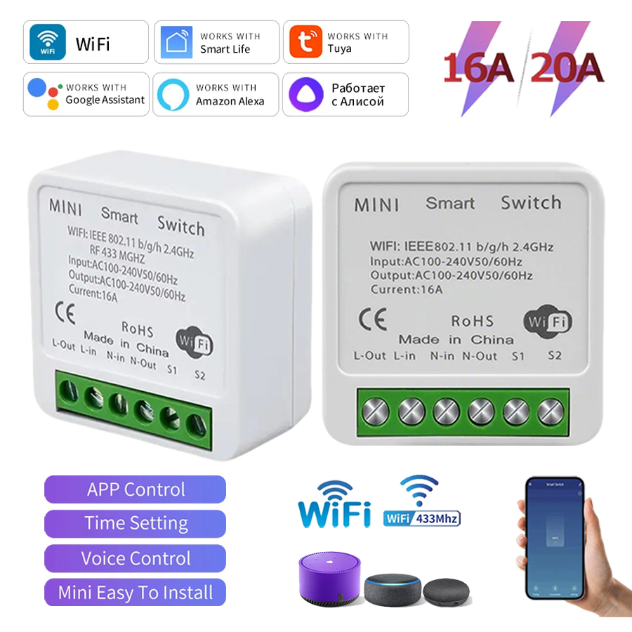 Tuya WiFi Smart Switch Module  - Smart Home Google Assistant avaliação e preço