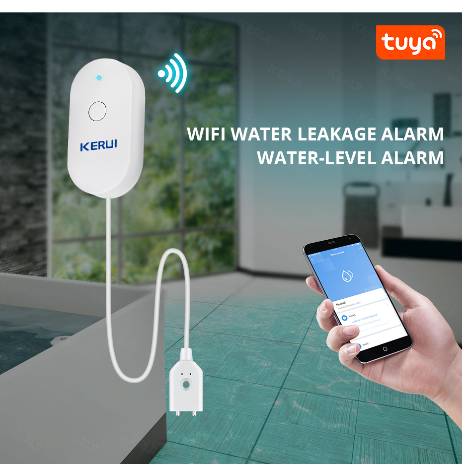 KERUI Smart  WiFi Water Sensor - Wifi Water Sensor avaliação e preço