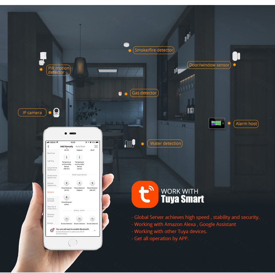 KERUI Smart  WiFi Water Sensor - Wifi Water Sensor avaliação e preço