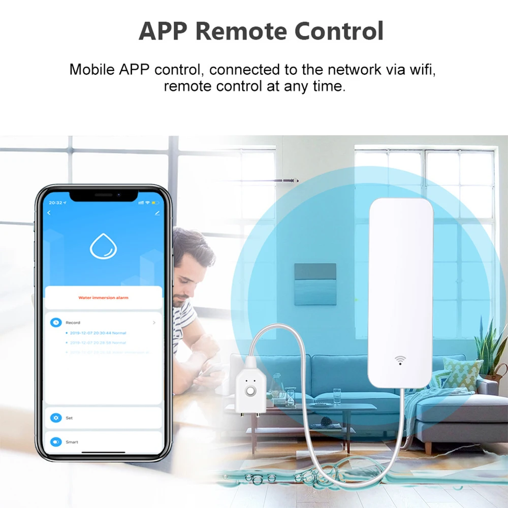 Tuya WiFi Zigbee Water Sensor  - Wifi Water Sensor avaliação e preço