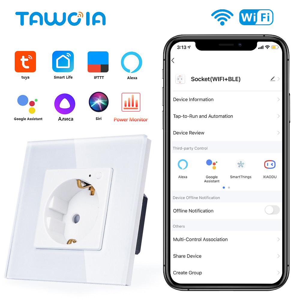 TAWOIA Wifi Wall Socket EU Sta - Smart Home Elements avaliação e preço