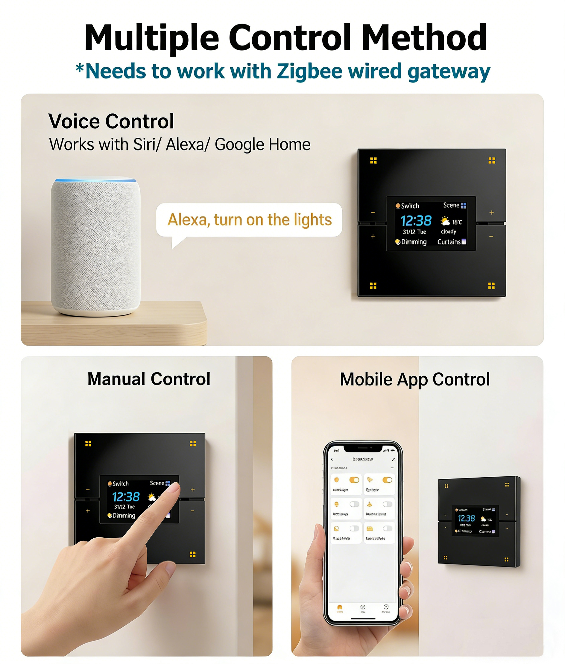 Tuya Smart Wall Switch work Zi - Smart Home Display avaliação e preço