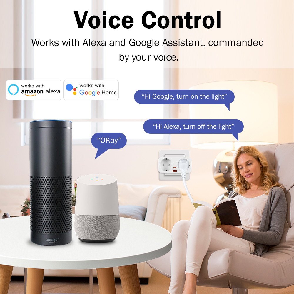 Tuya 16A WiFi Smart EU Plug PD - Smart Home Google Assistant avaliação e preço