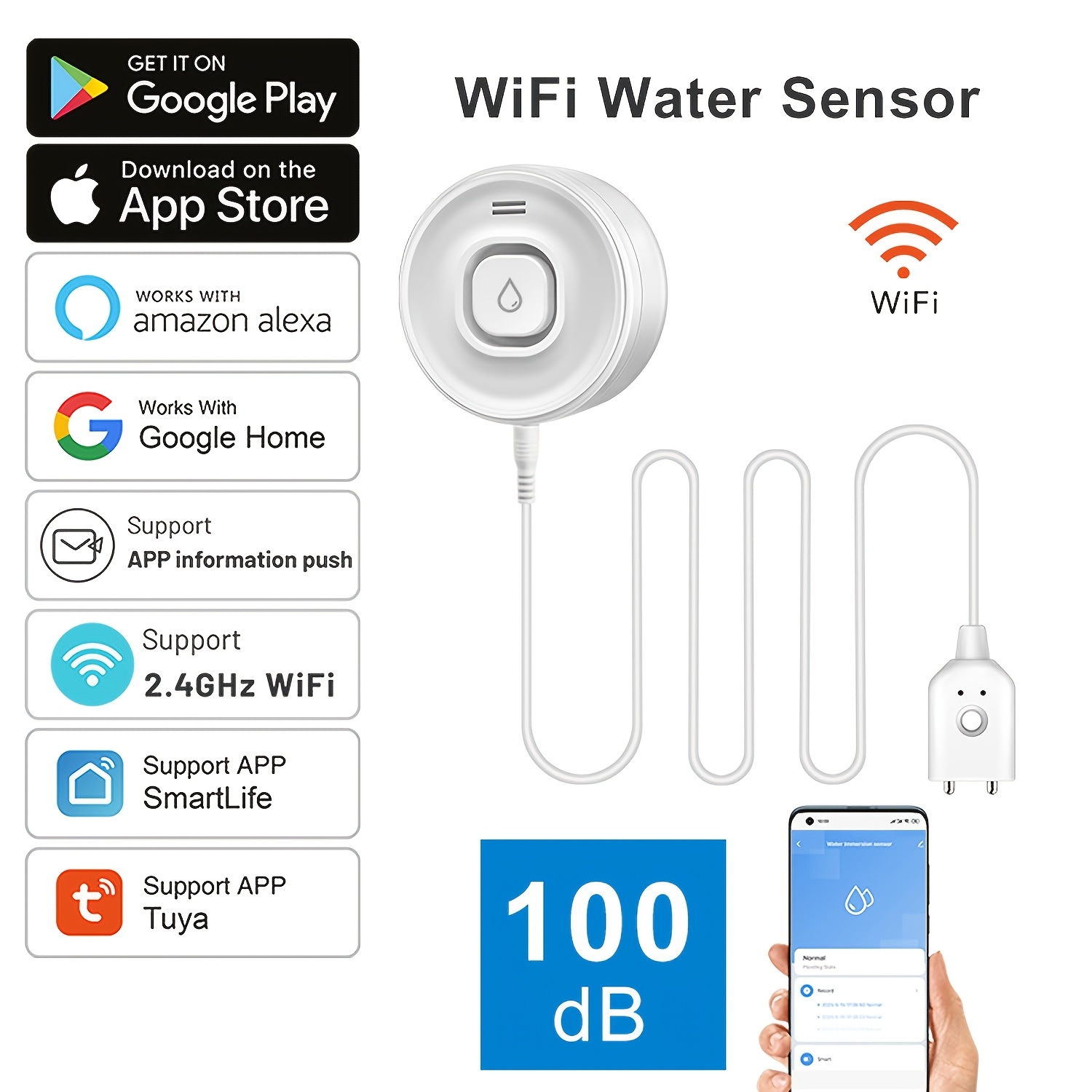 YNF Smart WiFi Water Leak Dete - Wifi Water Sensor avaliação e preço