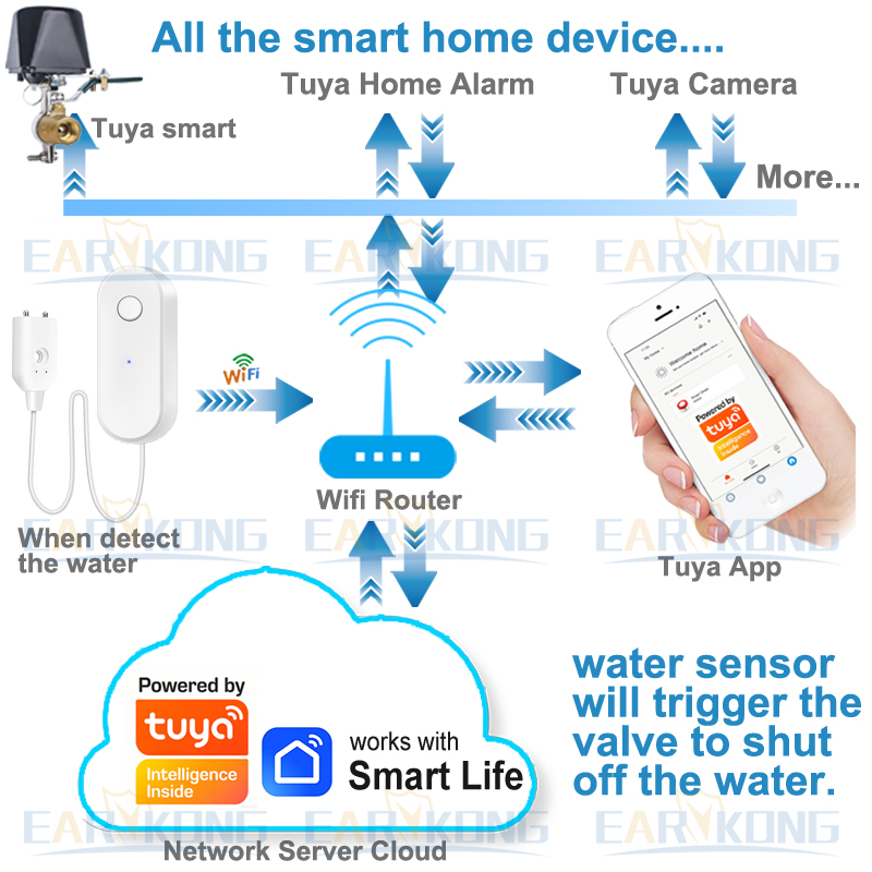 Tuya WiFi Smart Water Leak Sen - Wifi Water Sensor avaliação e preço