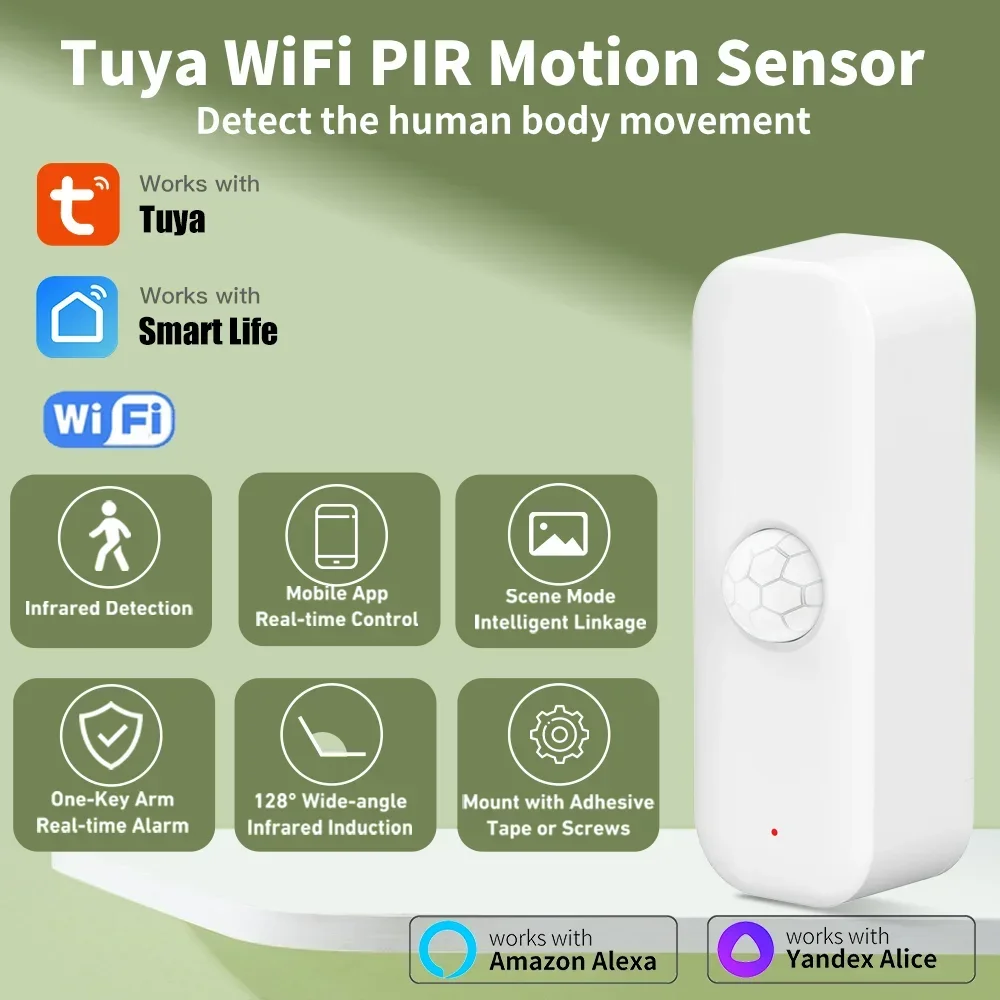 Tuya WiFI Motion Sensor PIR Sm - Smart Home Google Assistant avaliação e preço