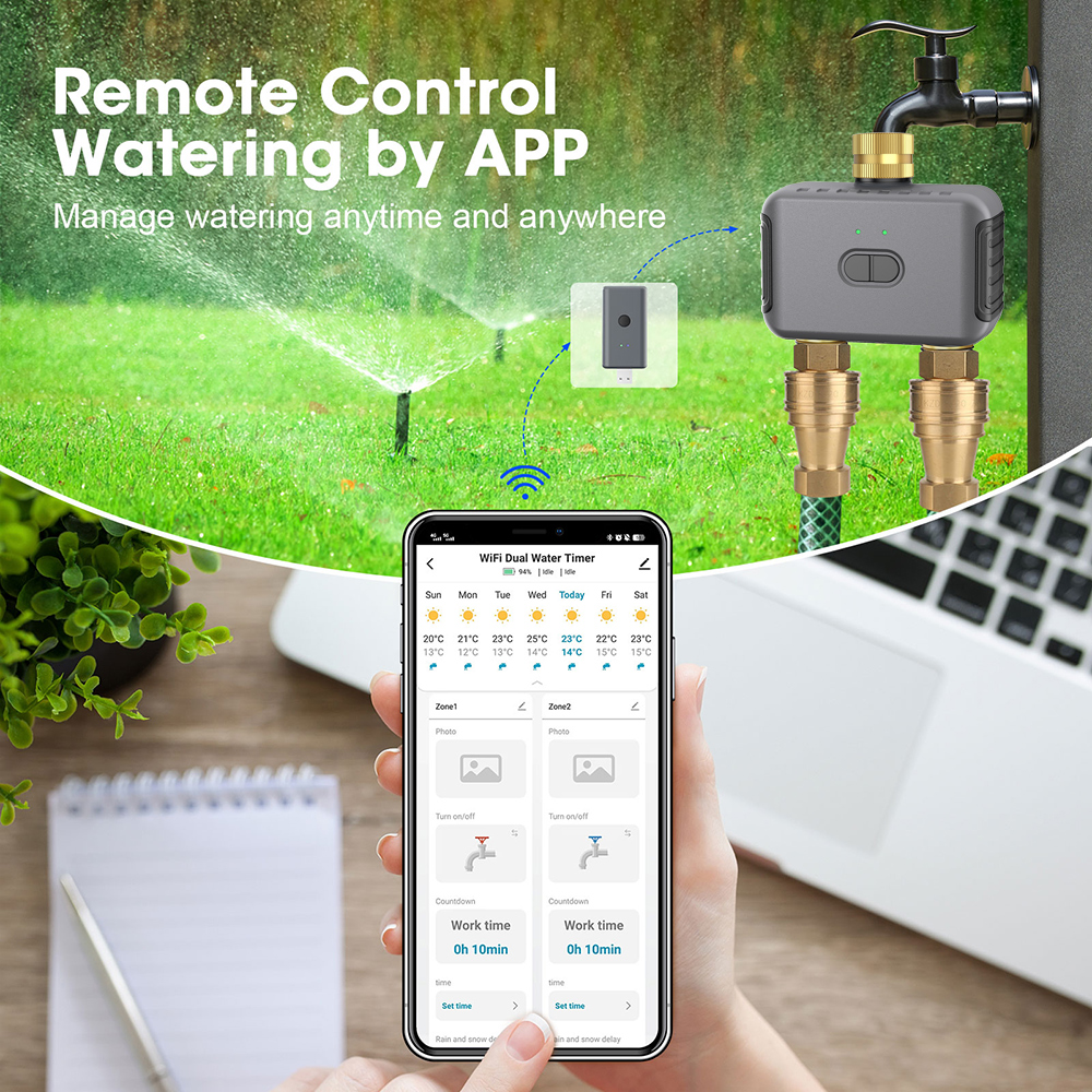 Tuya 2 Zone Watering Timer Gar - Smart Home Appliances avaliação e preço
